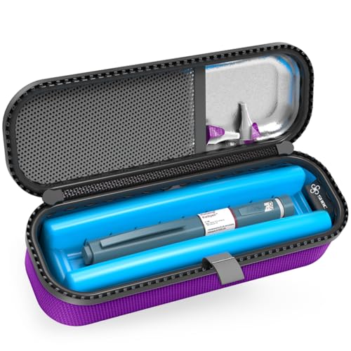 SHBC Upgraded Cold Effect PCM Insulin Pen Carrying Case Portable Medical Cooler Bag for Diabetes Convenient to Changing Needles with Each Injection Pueple - color: Purple