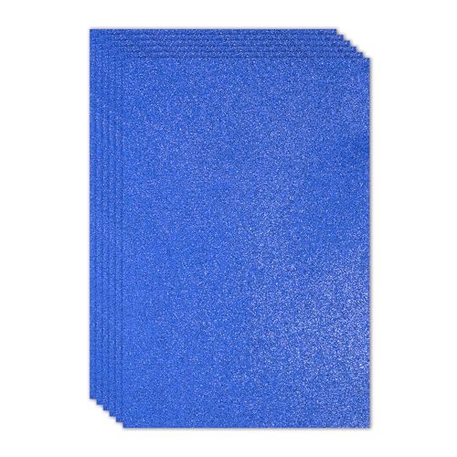 PATIKIL 2mm(1/10") Thick Non Adhesive Glitter Foam Sheet 16x24inch(40x60cm) Dark Blue, EVA Shiny Foam Board for Craft, 6 Pcs - color: Dark Blue