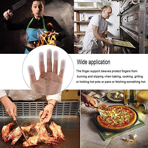 Fdit 5pcs Silicone Finger Protector Thumbs Cover Fingertip Gloves for Heat Cooking Baking Barbecue B