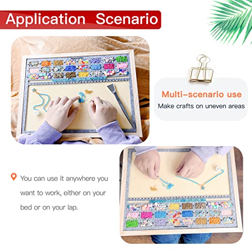 hobbyworker Beading Mat,Bead Board with Wooden Tray for Seed Beads