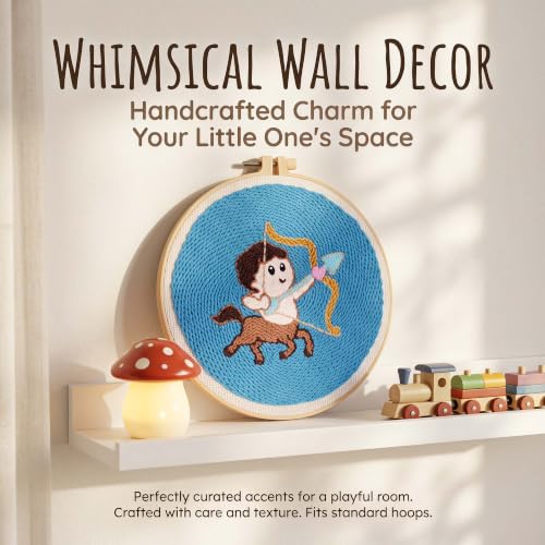 Harimau Punch Needle Kit Twelve Zodiac Signs Pattern,1Pc Embroidery Hoop, Essential Punch Needle Supplies,Ideal Punch Art for Beginners,DIY Adults Embroidery, Video Teaching - color: 65283