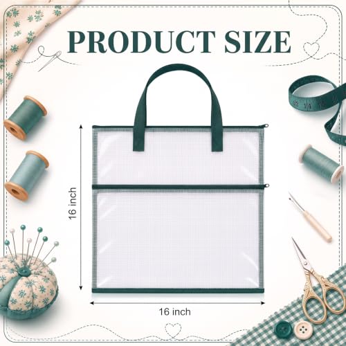 Cosblank 16x16inch Sew Project Bag Jumbo Needlepoint Project Bag, Green - color: Green