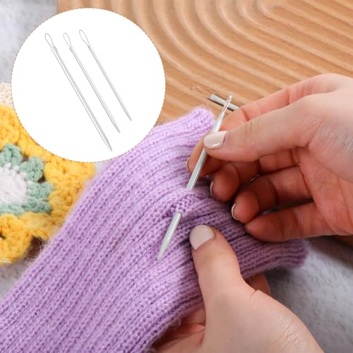 TIESOME 9 PCS Yarn Needle, 3 Sizes Nylon Thread Rope Threader Large Eye Tapestry Needle Weave Knitting Needles Yarn Sewing Needles for Hand Crafts Sewing Knitting Crochet