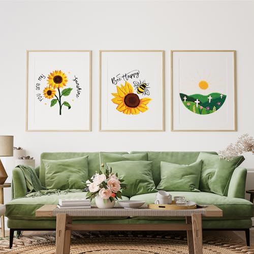 Louise Maelys Sunflower Bee Embroidery Kit for Beginners Gift DIY Set - color: Bee Happy