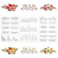 Water Soluble Embroidery Stabilizer 3 Sheets Water Soluble Stabilizer for Embroidery Patterns Stick and Stitch Embroidery-Paper Designs Transfer Paper with Pre-Printed Flower Leave for Hand Sewing