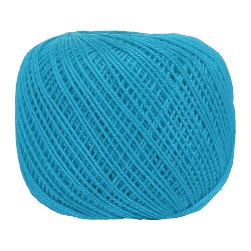MECCANIXITY Crochet Thread Pearl Cotton Size 3 Dark Sea Blue 164 Yards for Crocheting Tatting Knitting Embroidery Sewing - color: Dark Sea Blue