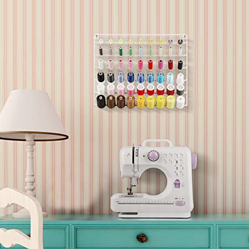 YBING Thread Holder Wall White, 54-Spool Sewing Thread Rack - color: white