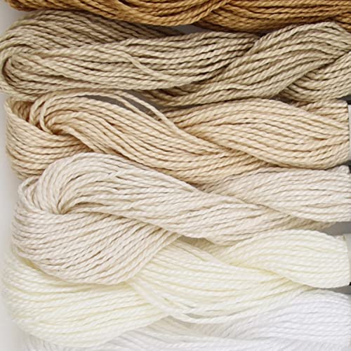 KCS 162 Yards(150 Meters) Mercerized Pearl Cotton Crochet Needlepoint Thread,Size 5,6 skeins,Mixed Color 01 - color: 6color01, size: 6 skeins