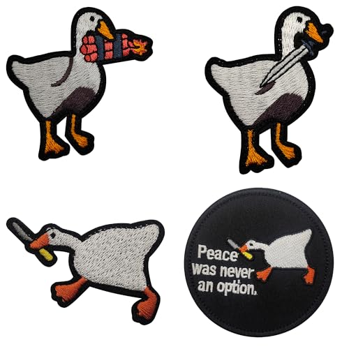 Peace was Never an Option Duck Knife Embroidered Hook Loop Funny Patch
