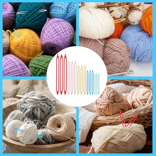 15Pcs Finishing Yarn Needles Large Eye for Sewing Weaving in Ends, 5 Colors Darning Needles for Yarn, Knitting Crochet Darning Tapestry Plastic Needle for Thick Bulky Yarns