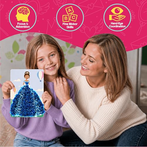 jackinthebox Poke Art Princess Themes Crafts Kit for Kids, Girls, Ages 4-8 - style: Princess