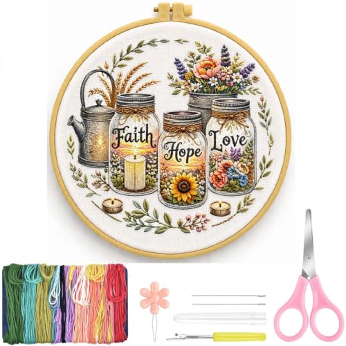 Inspirational Embroidery Kit for Beginners,Sewing Kit for Adults - color: Embroidery Kits-0621-16