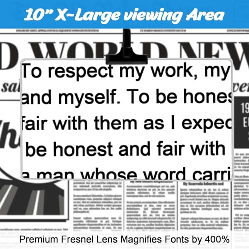 Magnifying Glass with Stand, 10" x 6" Large Page Magnifier for Reading
