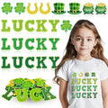 Cinrobiye 39 Pcs St Patrick’s Day Chenille Letter Patches Self Adhesive Iron On Shamrock Applique for DIY Clothing Hats Bags Holiday Craft Decorations - style: St. Patrick's