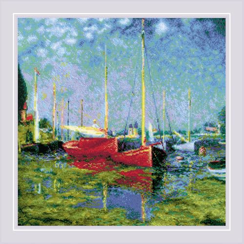 RIOLIS 1779 Argenteuil After C. Monet's Painting Counted Cross Stitch Kit