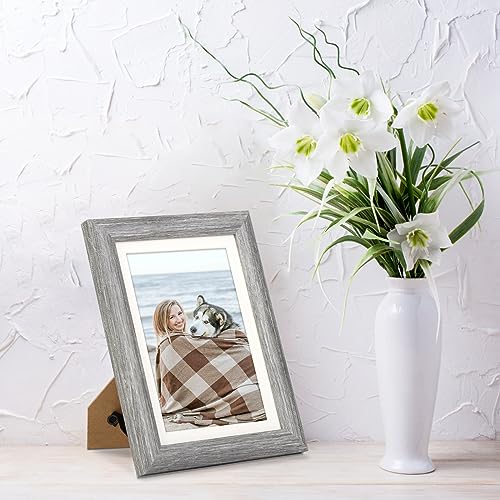 AEVETE Picture Frame 5x7 Gray Photo Frames Rustic for Wall and Desk - color: Rustic Gray, size: 5x7