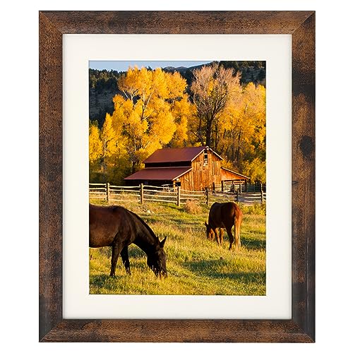 AEVETE Picture Frame 8x10 Dark Brown Photo Frames Rustic for Wall and Desk - color: Rustic Brown, size: 8x10