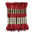 10 Skeins Dark Red 0.5mm 6-Ply Polyester Embroidery Floss Cross Stitch Threads Segment Dyed Gradient for DIY Craft Hand Sewing Knitting DIY Crafts Jewelry Making 8.75 Yards(8m)/Skein - color: Dark Red