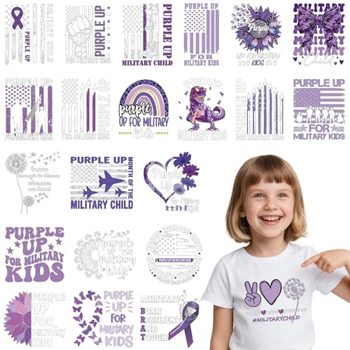 22 Pcs Military Child Iron on Transfers for T-Shirts - color: Military Child