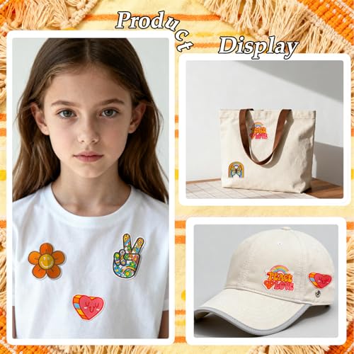 J.CARP 48Pcs Hippie Iron on Patches for Girl, Boho Peace Iron on/Sew on Patch for Clothing, Hats, Backpacks, Jackets, and Bags - color: Hippie Patches 48Pcs