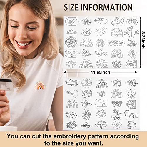 Lewtemi 50 Pcs Flowers Water Soluble Hand Sewing Stabilizers - color: Leaves