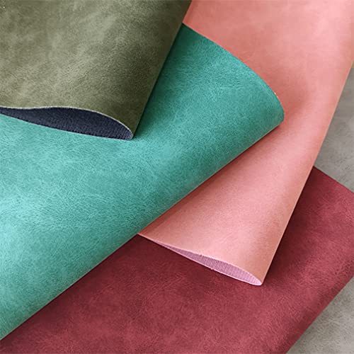 8 Pcs Colored Faux Suede PU Leather Fabric, Soft Smooth Synthetic Crafts Leather Fabric for Handicraft DIY Projects (21cmx30cm) - color: Smooth-colored