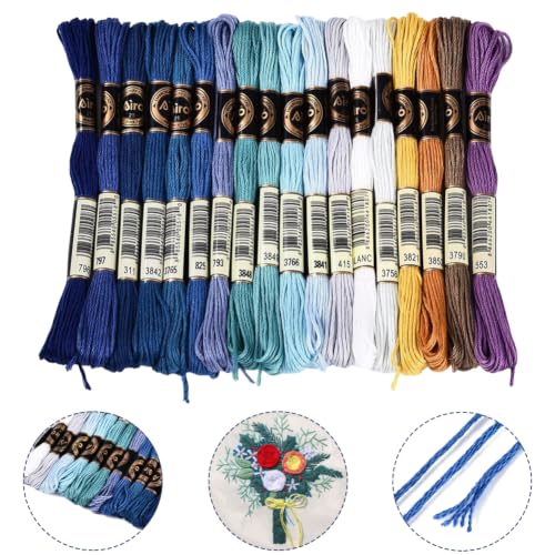 157.5 Yards Variegated Embroidery Thread for Hand Sewing Making - color: Blue Gray Color