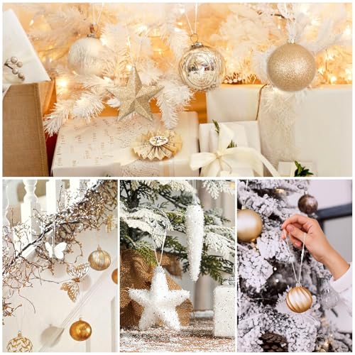 JUNEBRUSHS 600PCS White Halloween Ornament Hooks Ornament Hangers with Snap - color: White