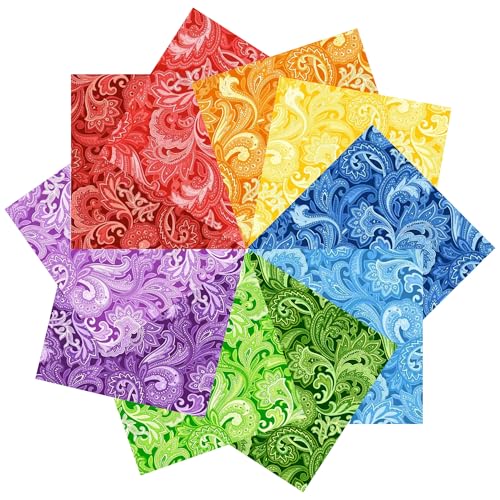 100% Cotton Jelly Roll Fabric Strips for Quilting and Sewing-Paisley Floral - color: Paisley Floral