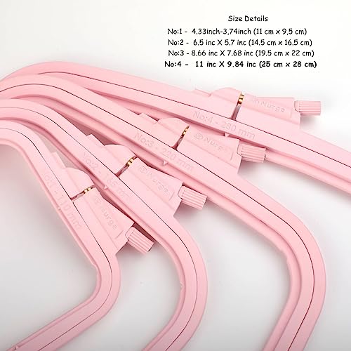 Nurge Square Embroidery Hoop - Plastic Cross Stitch Frame for Needlepoint & Embroidery - Adjustable Craft Hoop - Pink - No:4 (Large) - color: Pink, size: No:4 (Large)