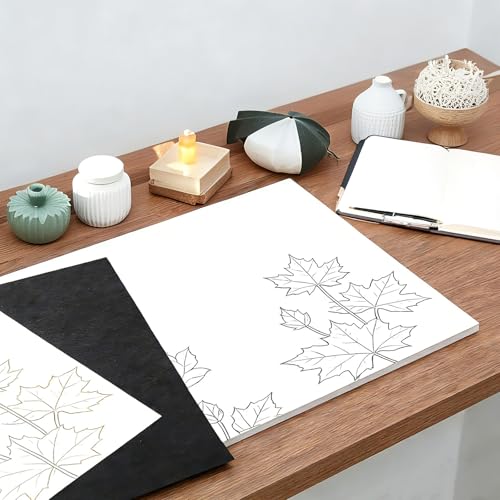 Hukiwow Carbon Paper for Tracing on Wood,Black 8.27”x11.69”（A4）,150 Sheet