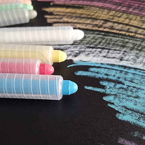 luckyrain Non-toxic Dustless Chalk With Holder for Kids Colored Chalk，12PCS - style: 12Colour·Holder