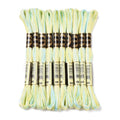 10 Skeins Champagne Gold 0.5mm 6-Ply Polyester Embroidery Floss Cross Stitch Threads Segment Dyed Gradient for DIY Craft Hand Sewing Knitting DIY Crafts Jewelry Making 8.75 Yards(8m)/Skein - color: Champagne Gold