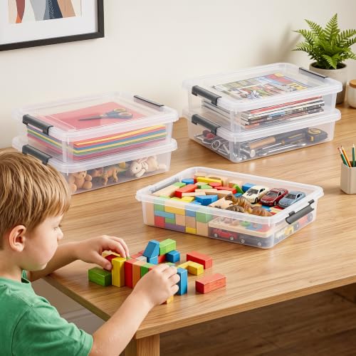 Citylife 5.3Qt 4Packs Clear Craft Organizers and Storage Box, Sensory Bins - size: 5.3 Qt- 4 Pack