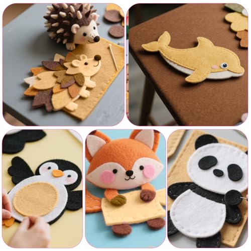 7" x 11" Felt Sheets Fabric for Crafts, 10 Pieces Soft Brown Thick Stiff Craft Fabric Felt Paper Pads Sheets Pack for DIY Sewing Craft Patchwork Art Projects