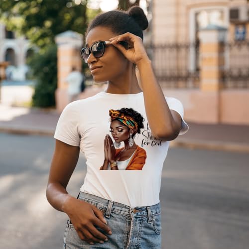 Dazoratix Black Girl Iron on Transfers - 20 Sheets African American Women in Prayer DTF Ready to Press Heat Transfer Designs Stickers Patches Vinyl Decals for T Shirts Clothing DIY Crafts Decorations - style: Praying Black Girl