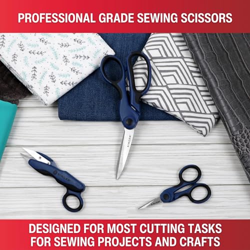 SINGER ProSeries™ Sewing Scissors Bundle, Fabric, Detail & Snips, 3 Count - color: Navy