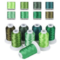 Simthread 8 Shades 550Yds Each 40WT Polyester Embroidery Thread Green Set - color: 550YGreenBrother