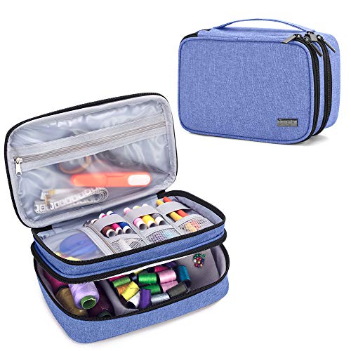 Luxja Double-Layer Sewing Organizer, Dark Blue - color: Dark Blue