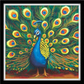 Fanxvivy Counted Cross Stitch Kits for Adults 11CT Unprinted Cross-Stitch Patterns Embroidery Kits Easy Cross Stitching Needlepoint Kits&Blue Peacock 18x18 inch - color: DIY-craft03