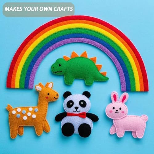 Full Sewing Felt Sheets Craft Kit, 20Pcs 8"x 12" Assorted Color Craft Felt Sheets, with Wiggle Eyes, Embroidery Floss Etc for Crafts DIY, Home Decor, Sewing,School Projects