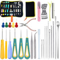 Nimozek 32PCS Professional Candle Making Tools Kit, Candle Wick Punching & Threading Set with Storage Bag, Round Nose Pliers & Essential Accessories for Soy Candle DIY, Mold Punching & Wick Centering - color: 32PCS