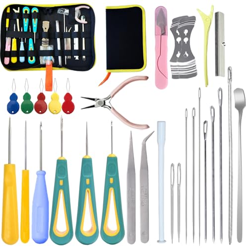 Nimozek 32PCS Professional Candle Making Tools Kit, Candle Wick Punching & Threading Set with Storage Bag, Round Nose Pliers & Essential Accessories for Soy Candle DIY, Mold Punching & Wick Centering - color: 32PCS