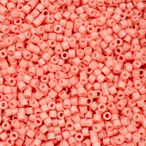 John Bead 25g Cylin Beads Opaque Soft Coral Pink 11/0 Glass Cylindrical Seed Beads for Jewelry Bracelets Necklaces Earrings Making Embroidery - color: Soft Coral Pink