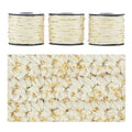 Artisanal Yarn Collection Multifiber Fancy Yarn for Knitting Crocheting Crafts DIY, Set of 3 Rolls (Cream Satin with Mini Golden Beads) - color: Cream Satin with Mini Golden Beads