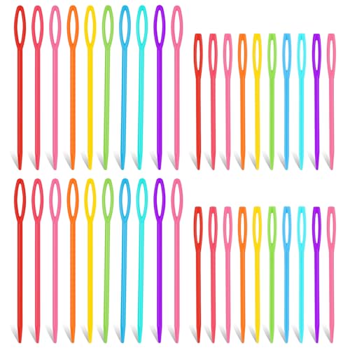 40 PCS Plastic Needles for Yarn 2 Sizes Yarn Sewing Needle - size: 40 PCS