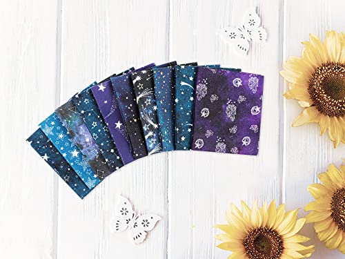 Craftido -25 Options- 100% Cotton Quilting Fabric Bundles 10pcs Fat Quarters 18”x21”-Medium Weight 5.2 oz- Soft Cotton for Quilting, Sewing Project, Patchwork, DIY Crafts – Starry Sky - color: Starry Sky