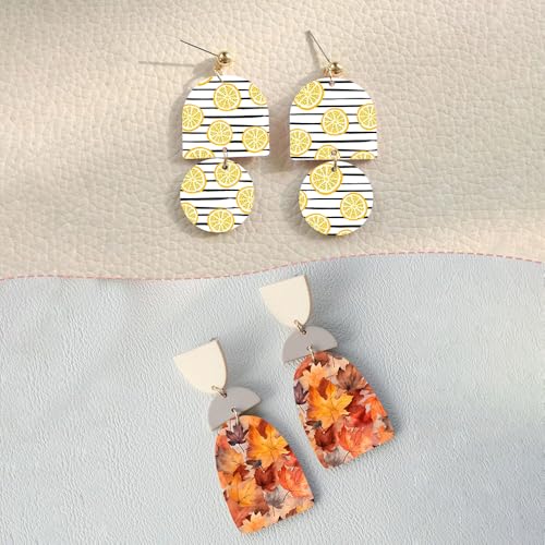 Polymer Clay Transfer Paper, 10 Pcs Lemon Pattern Shape Water Soluble Transfer Sheet for Polymer Clay Earrings Jewelry Making Disposable Stickers DIY Crafts 5.82X3.93 inch - color: Lemon
