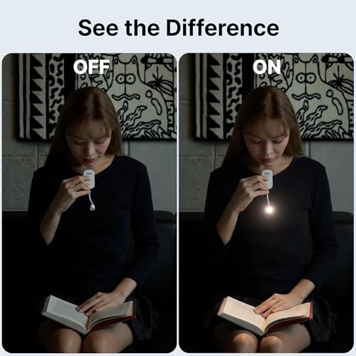 Clip-On Light for Clothes with Portable Case – Book Light, USB Rechargeable LED Lamp for Reading in Bed, Eye-Friendly 3 Color Modes, 3-Level Dimming - color: White