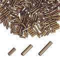 MECCANIXITY 2000pcs Glass Bugle Beads 4/6/9mm Long Tube Cylinder Beads - color: Bronze